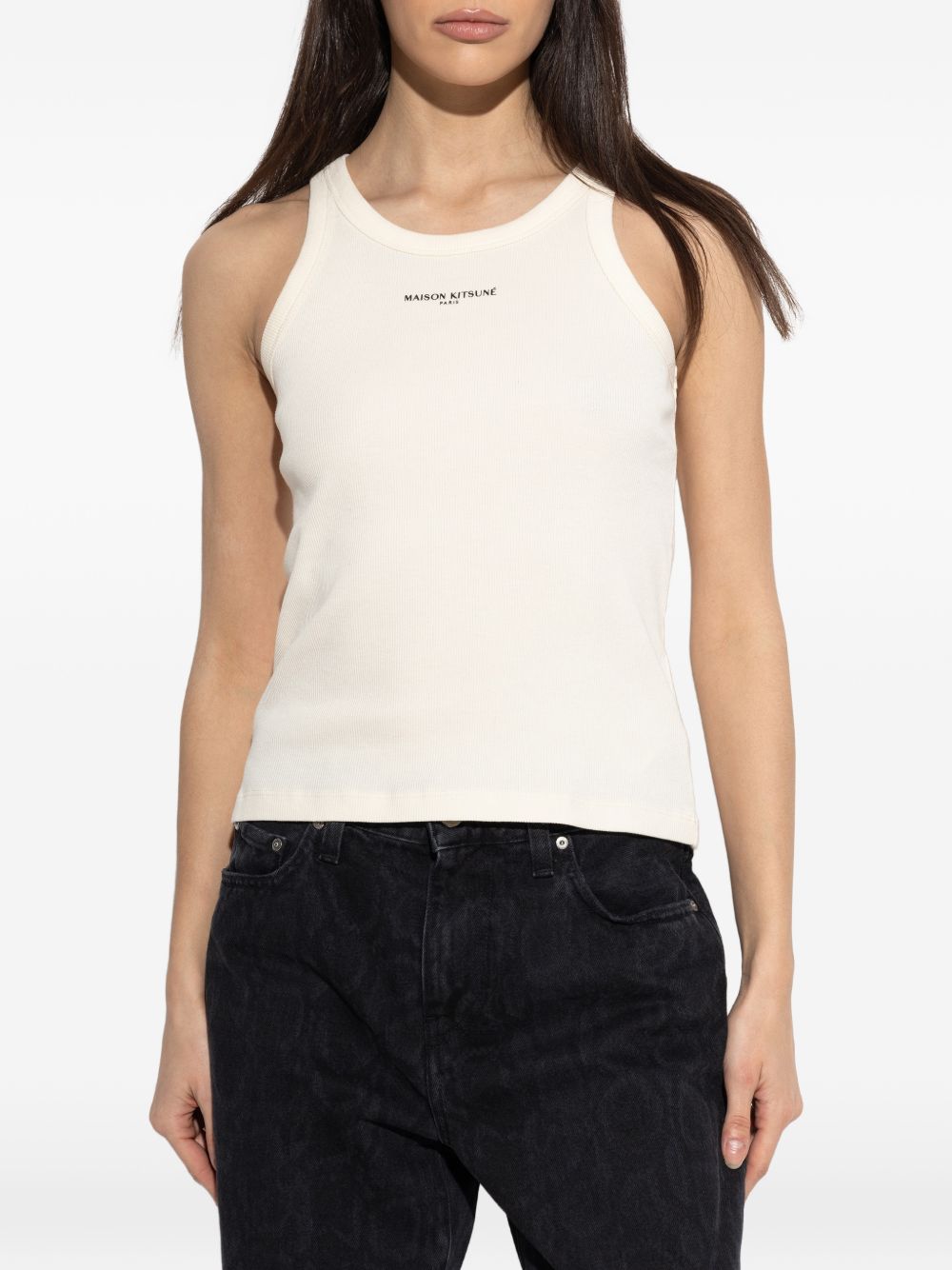 Maison Kitsuné Maison Kitsuné Maison KitsunÃ© Logo cotton tank top