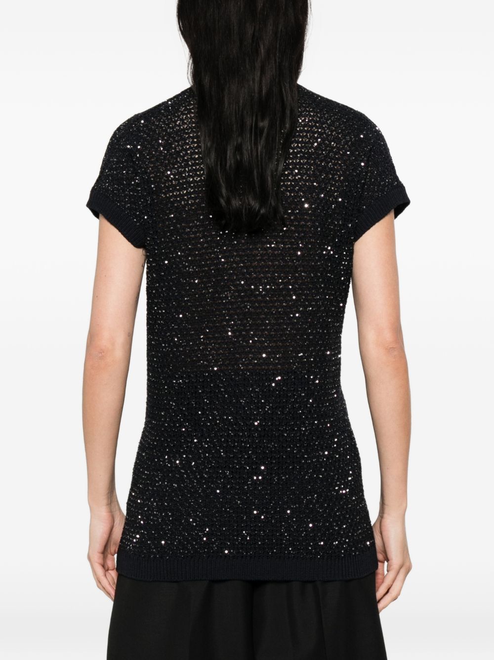 Fabiana Filippi Fabiana Filippi V-neck short sleeves Embellished v-necked top