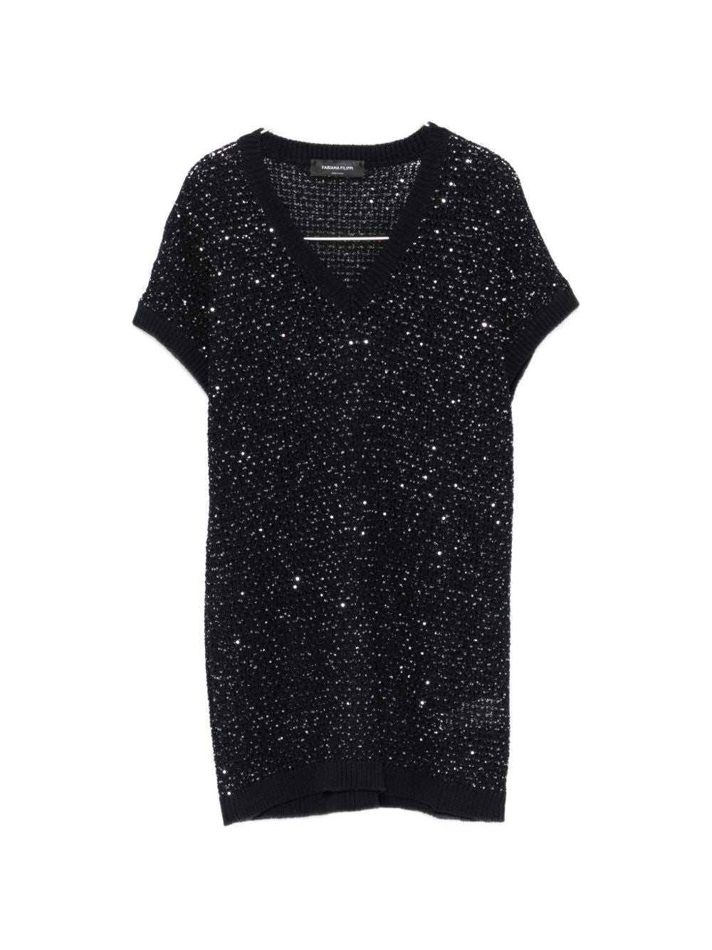Fabiana Filippi Fabiana Filippi V-neck short sleeves Embellished v-necked top