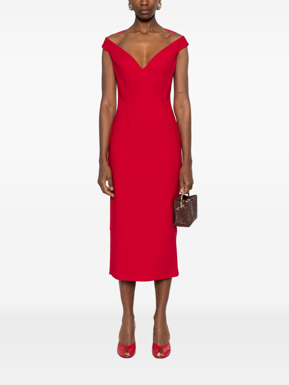 Solace London Solace London V-neck sleeveless Monica midi dress