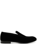 Giorgio Armani Giorgio Armani Embroidered logo velvet loafers