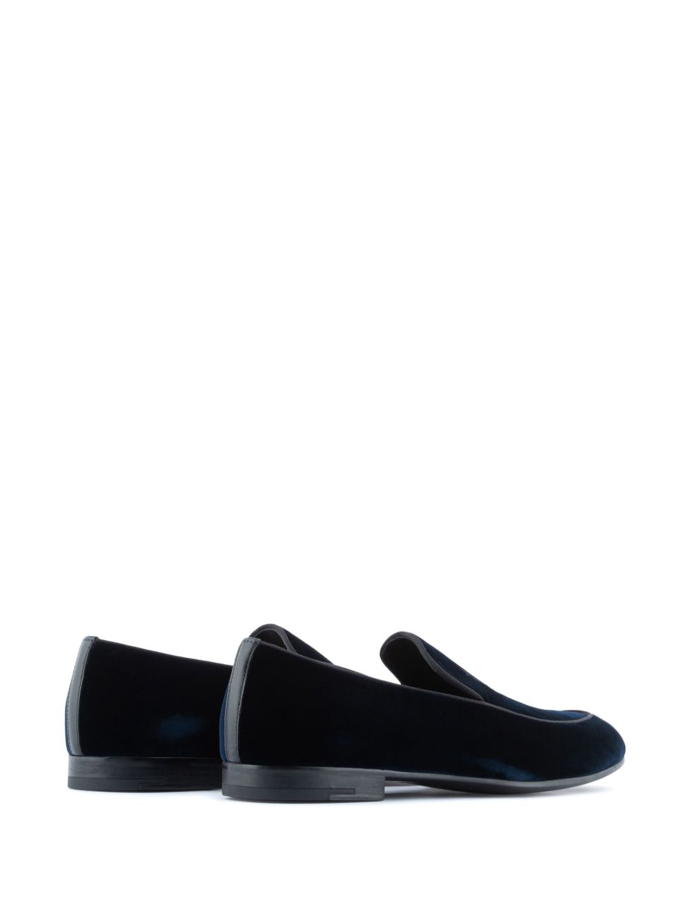 Giorgio Armani Giorgio Armani Embroidered logo velvet loafers