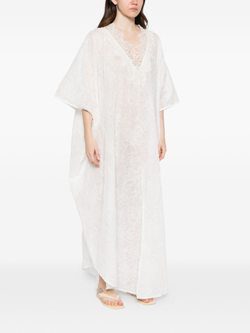 Ermanno Scervino Ermanno Scervino V-neck short sleeves scalloped edge Long kaftan