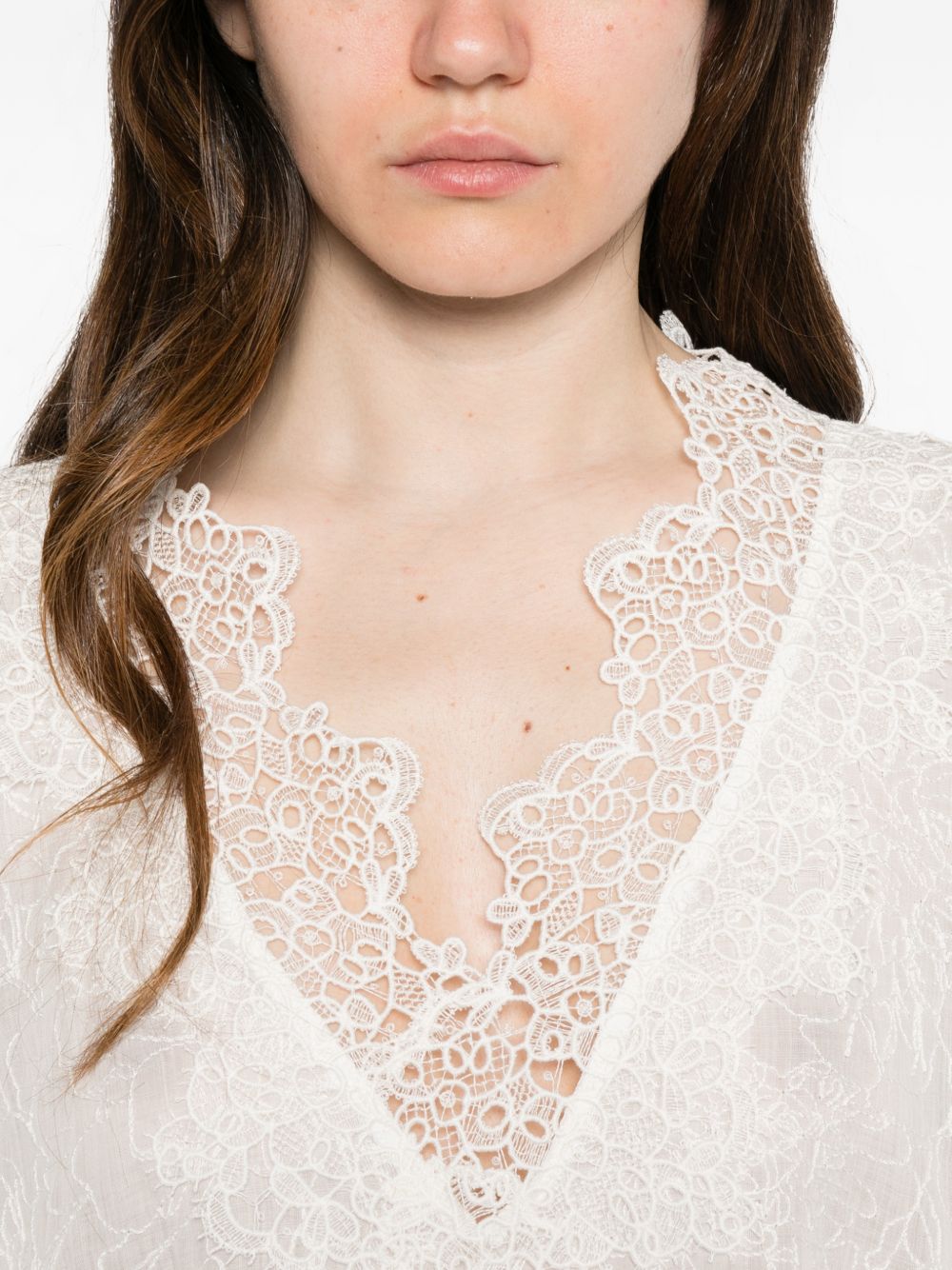 Ermanno Scervino Ermanno Scervino V-neck short sleeves scalloped edge Long kaftan