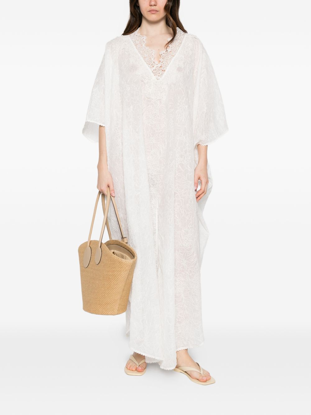 Ermanno Scervino Ermanno Scervino V-neck short sleeves scalloped edge Long kaftan