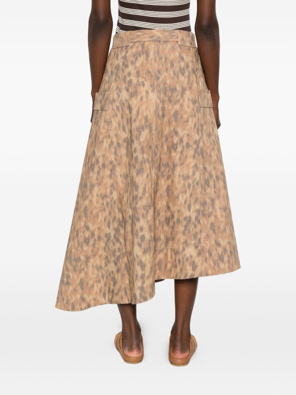 Ganni Ganni A-line silhouette Printed cotton skirt