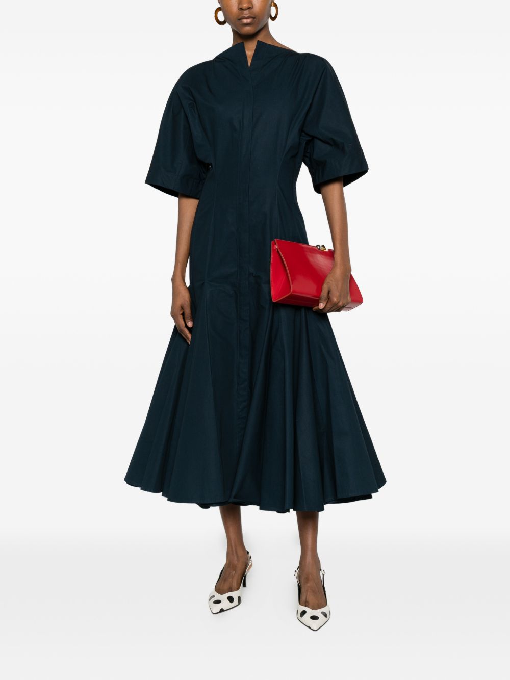 JACQUEMUS Jacquemus V-neck button fastening La Robe Moisson midi dress