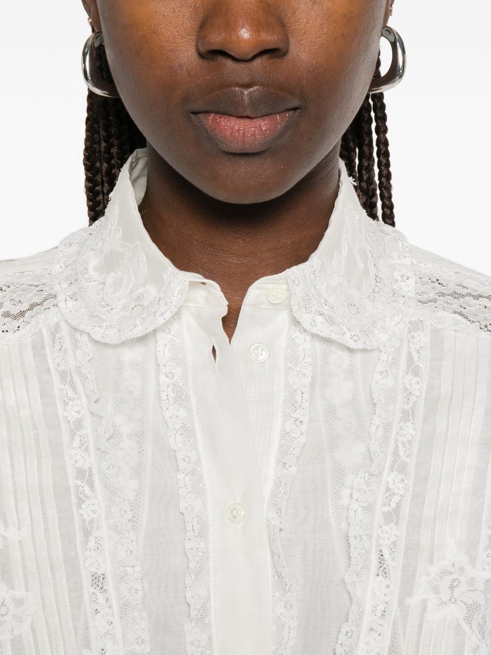 Ermanno Scervino Ermanno Scervino Cotton Silk Embroidered Shirt