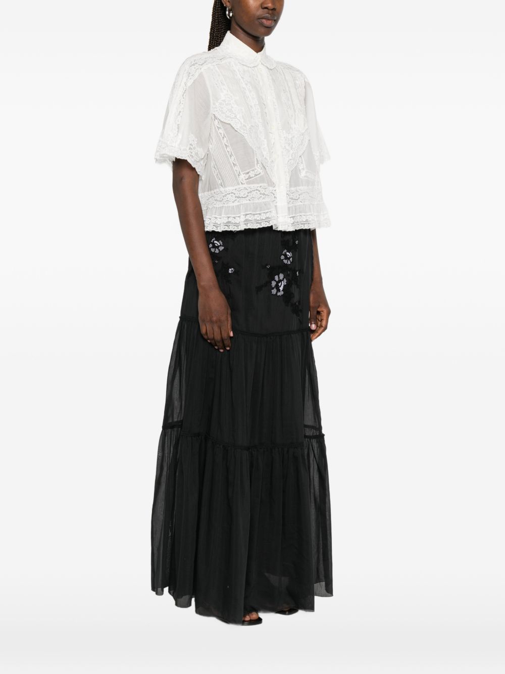 Ermanno Scervino Ermanno Scervino Cotton Silk Embroidered Shirt