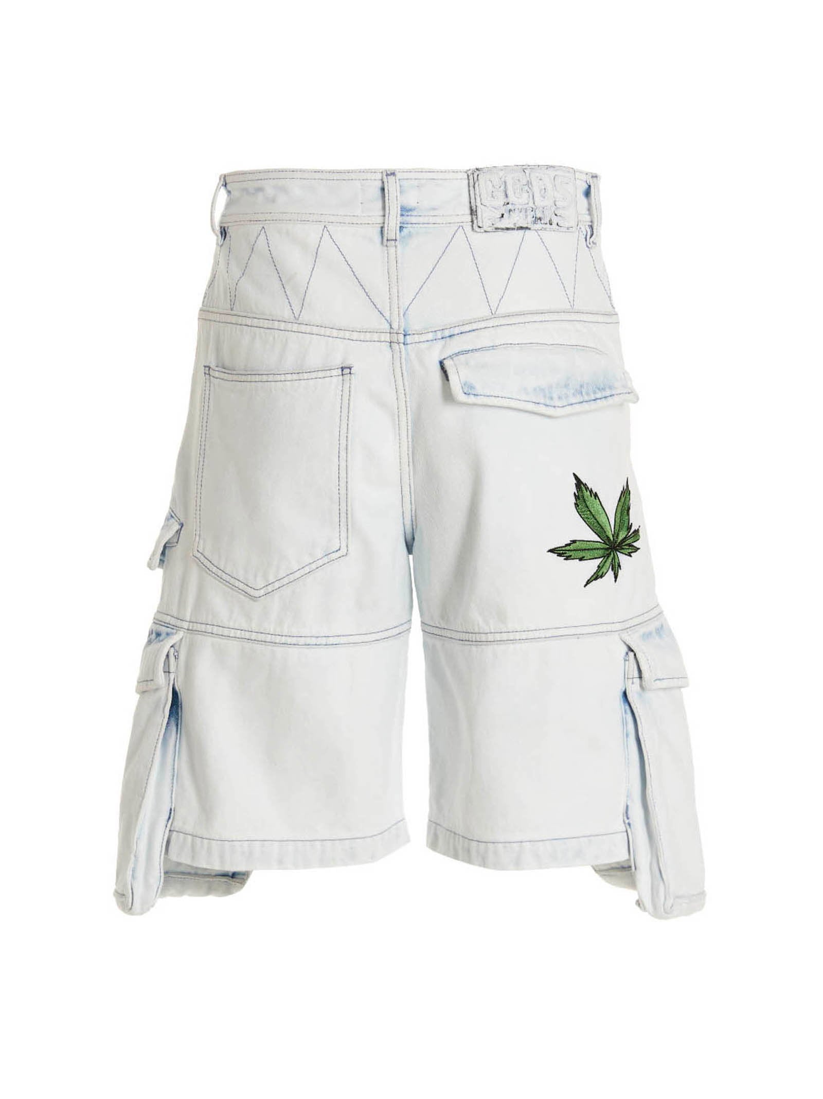 Gcds Gcds Bleached Embroidered Ultracargo Bermuda Shorts