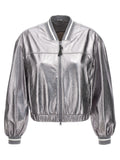Brunello Cucinelli Brunello Cucinelli Laminated Leather Bomber Jacket