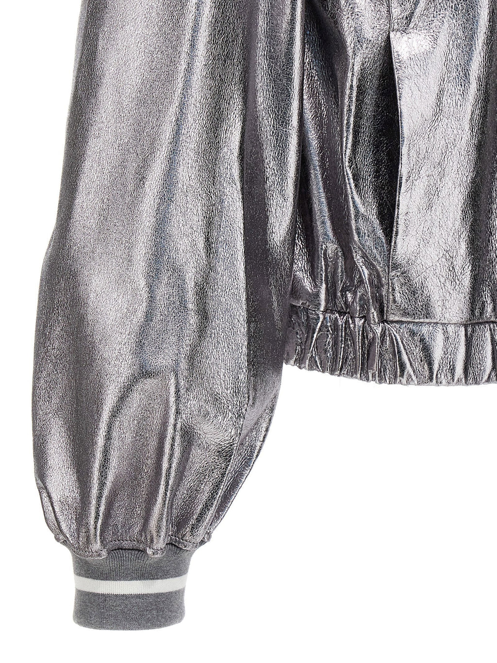 Brunello Cucinelli Brunello Cucinelli Laminated Leather Bomber Jacket