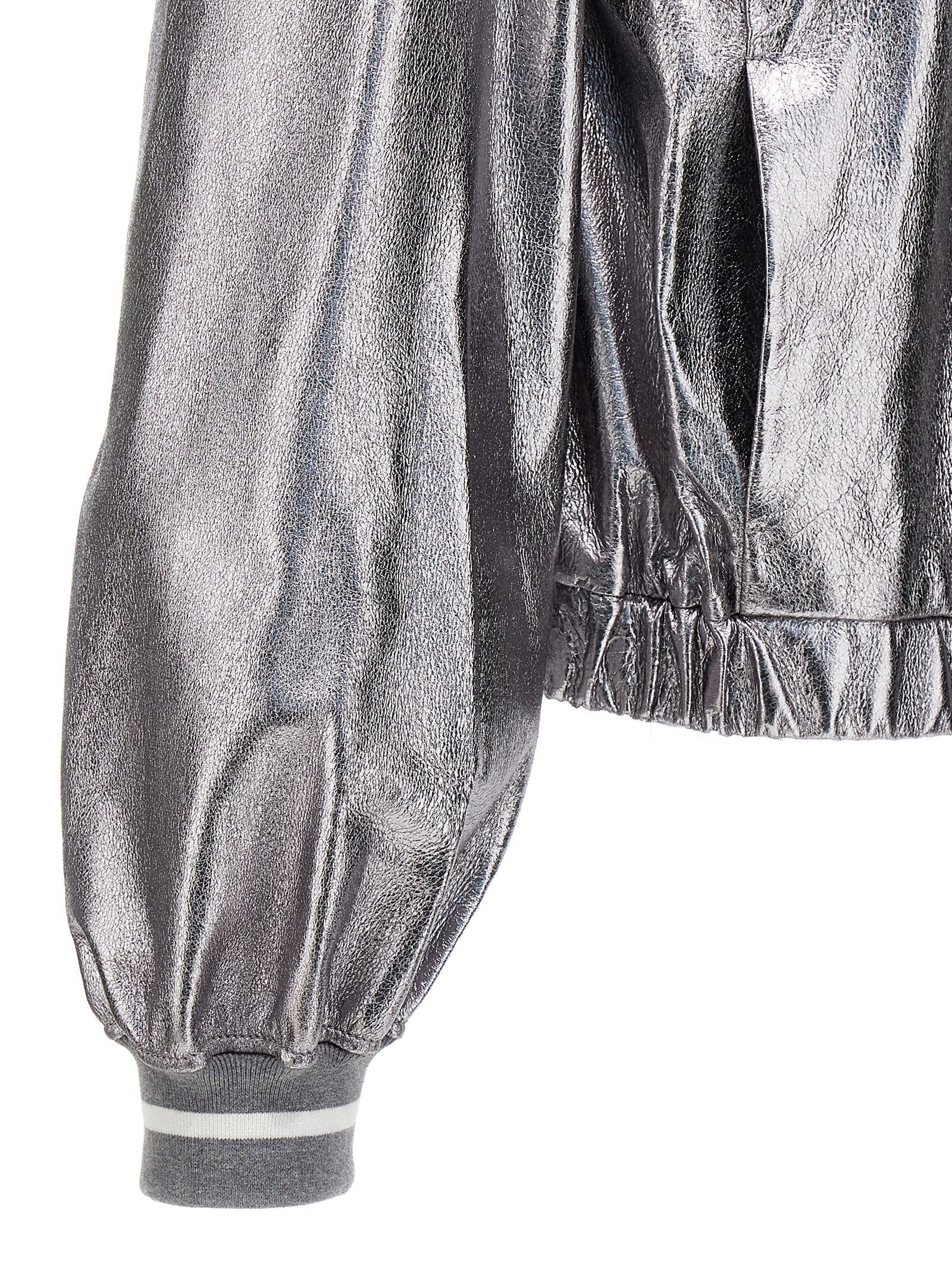 Brunello Cucinelli Brunello Cucinelli Laminated Leather Bomber Jacket