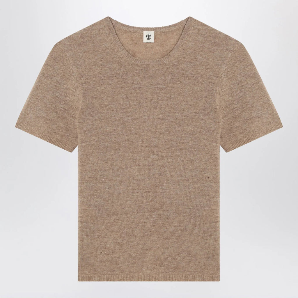 the garment Camel colour Como sweater in wool