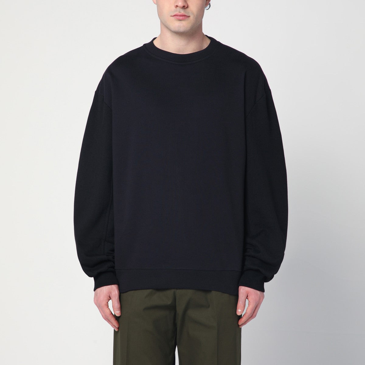 Dries Van Noten Dries Van Noten Navy blue sweatshirt with zip detail