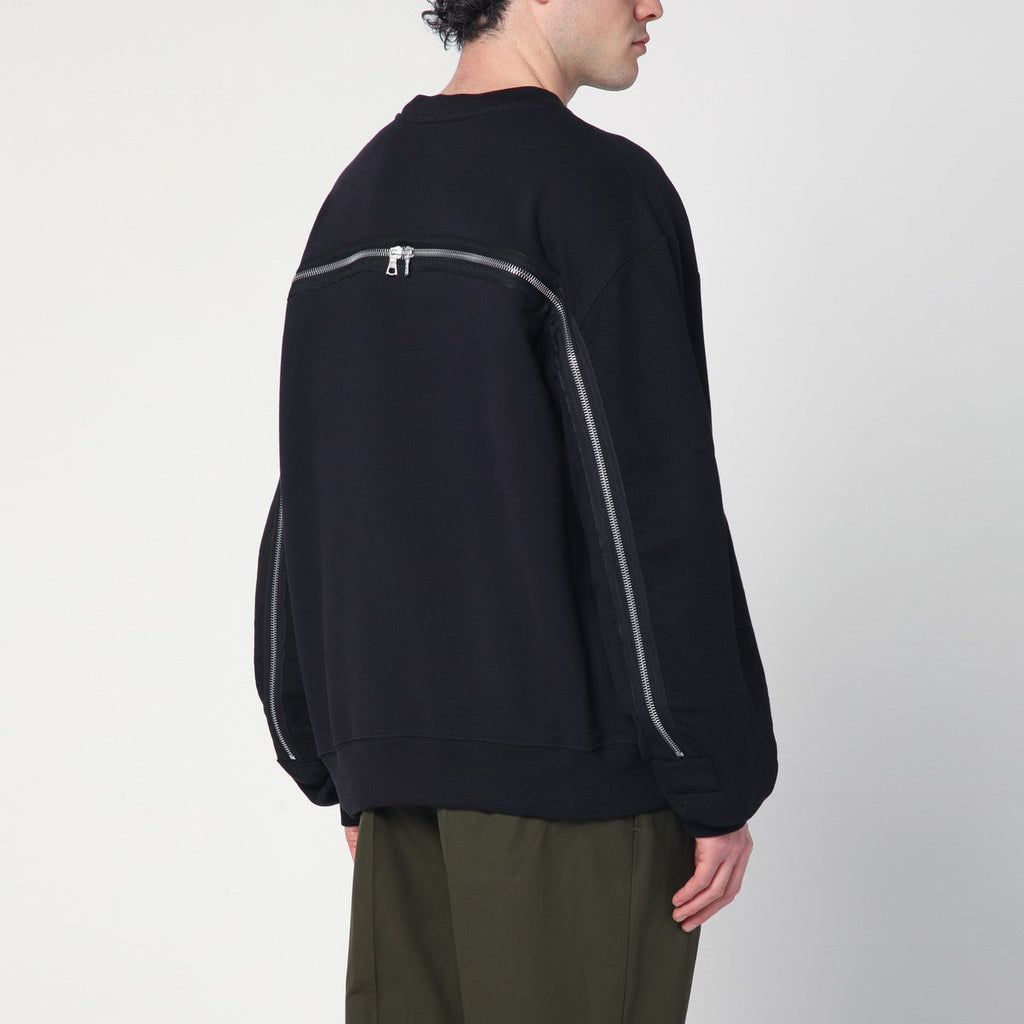 Dries Van Noten Dries Van Noten Navy blue sweatshirt with zip detail