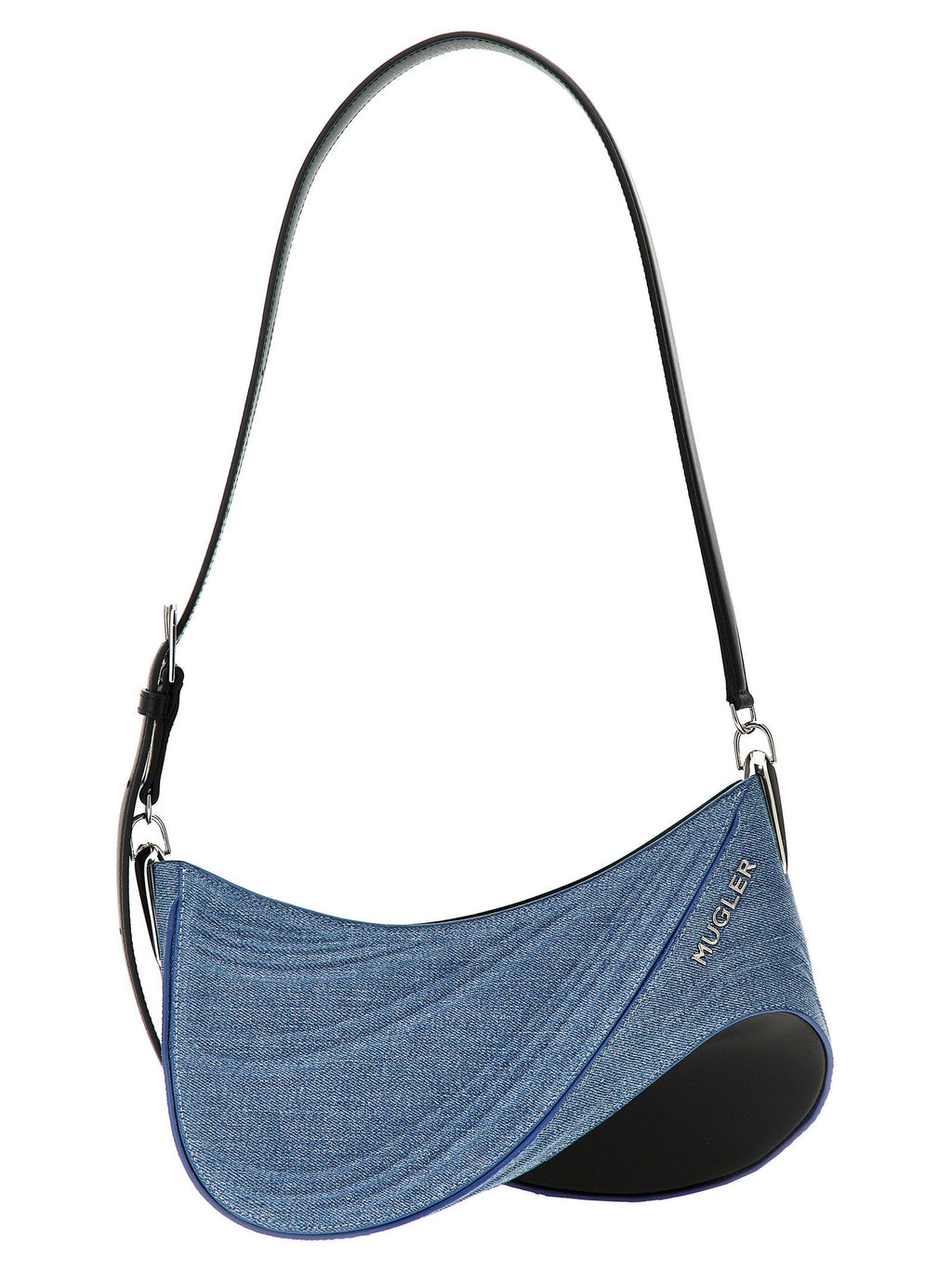 Mugler Mugler Medium Denim Spiral Curve 01 Shoulder Bag