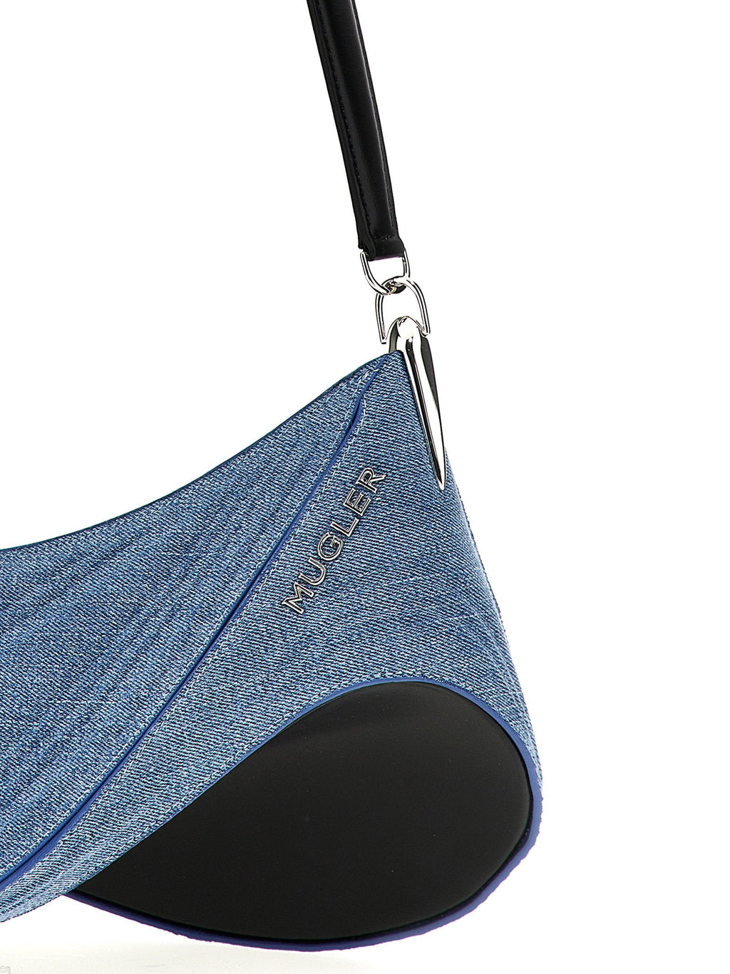 Mugler Mugler Medium Denim Spiral Curve 01 Shoulder Bag