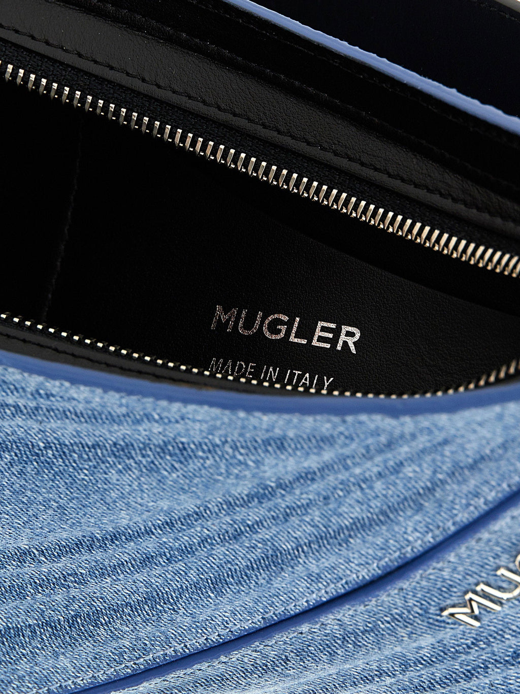 Mugler Mugler Medium Denim Spiral Curve 01 Shoulder Bag