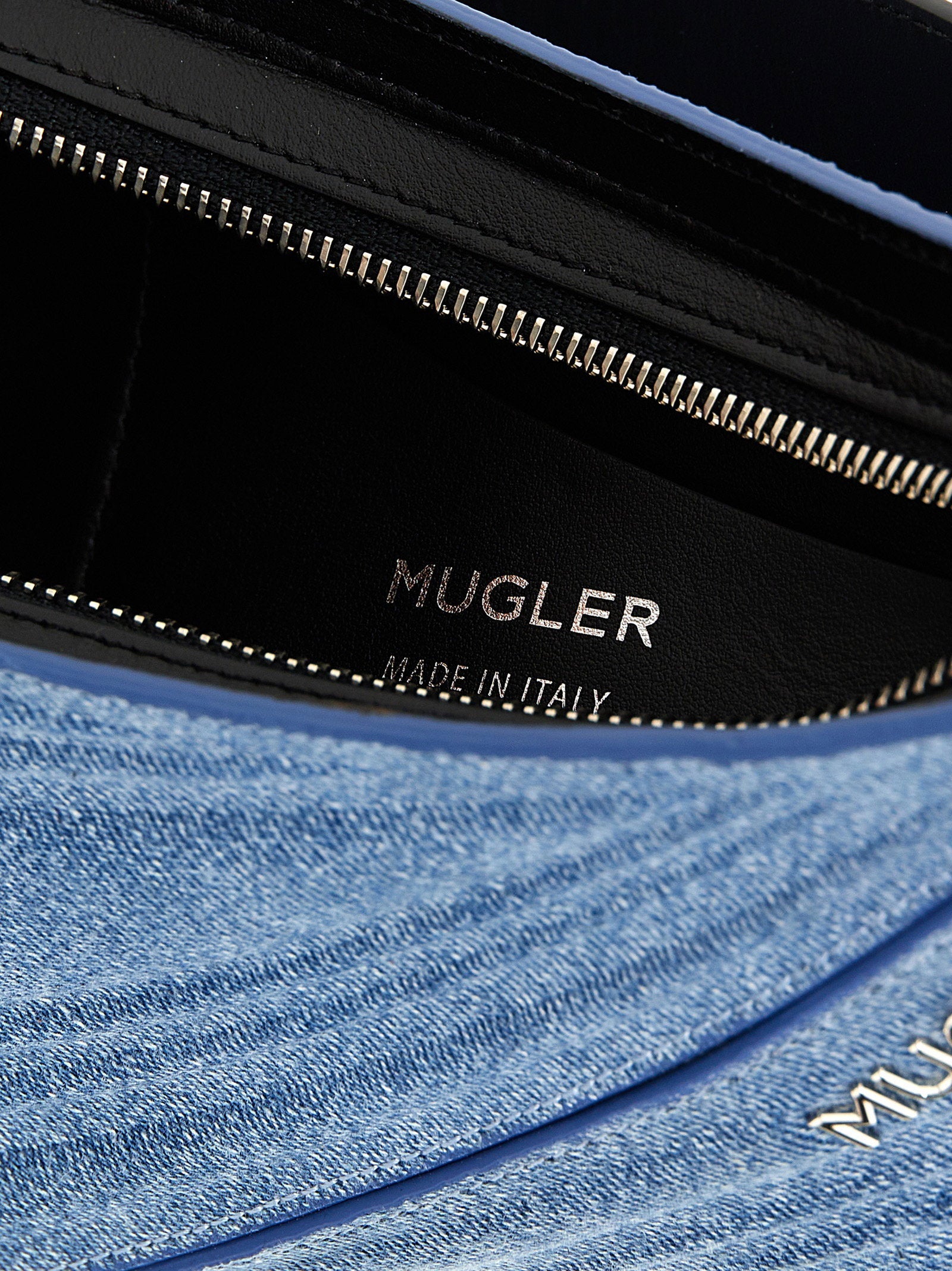 Mugler Mugler Medium Denim Spiral Curve 01 Shoulder Bag