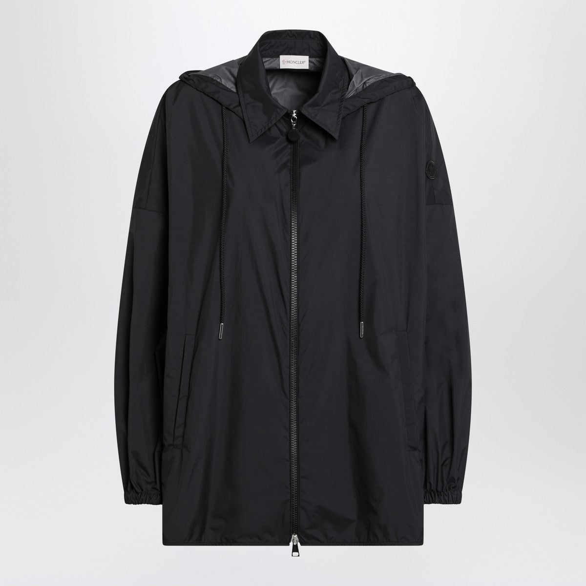 Moncler Moncler Black zip parka in nylon