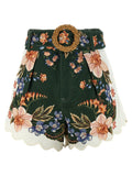 Farm Rio Farm Rio Green Berry Garden Shorts