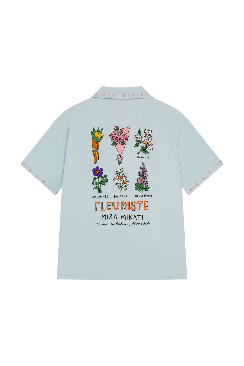 Short Sleeve Shirt With Fleuriste Embroidery