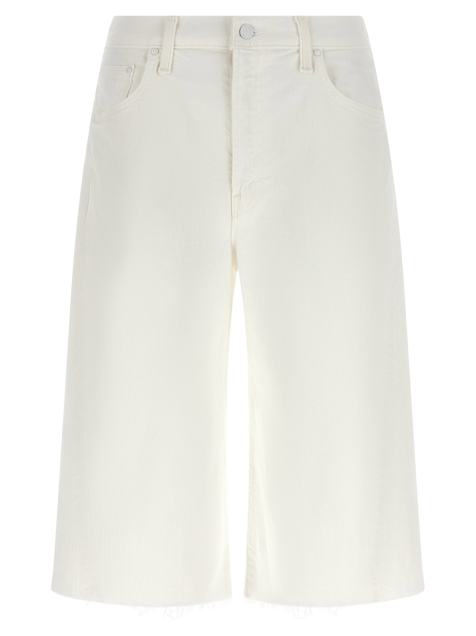 Mother Mother The Whole Lot Zip Twist Fray Bermuda Shorts