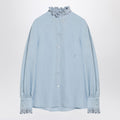 Valentino Valentino Light blue linen shirt with ruffles