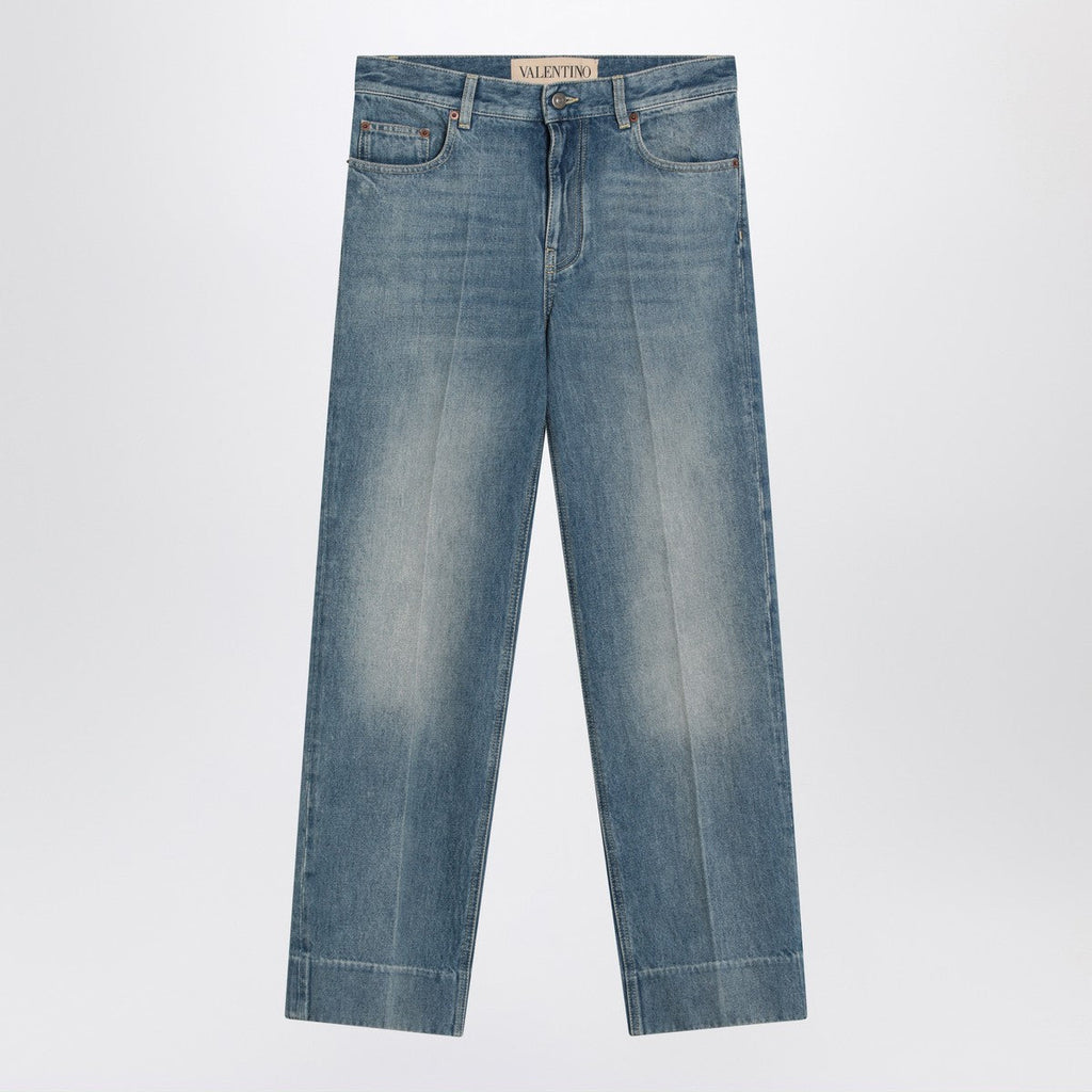 Valentino Valentino Faded-effect blue jeans