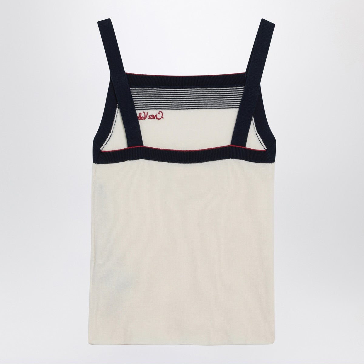 Valentino Top with Chez Valentino embroidery in wool