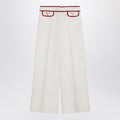 Valentino Valentino Ivory trousers with Gold V