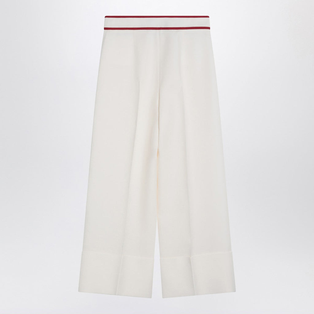 Valentino Valentino Ivory trousers with Gold V
