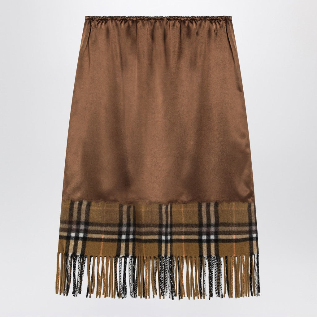 Burberry Burberry Satin skirt with Check panel