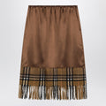 Burberry Burberry Satin skirt with Check panel