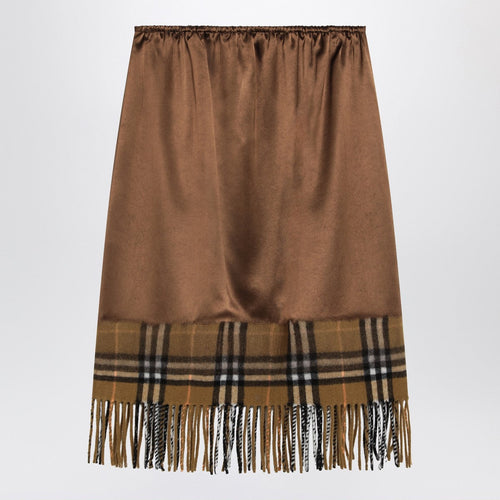 Burberry Burberry Satin skirt with Check panel
