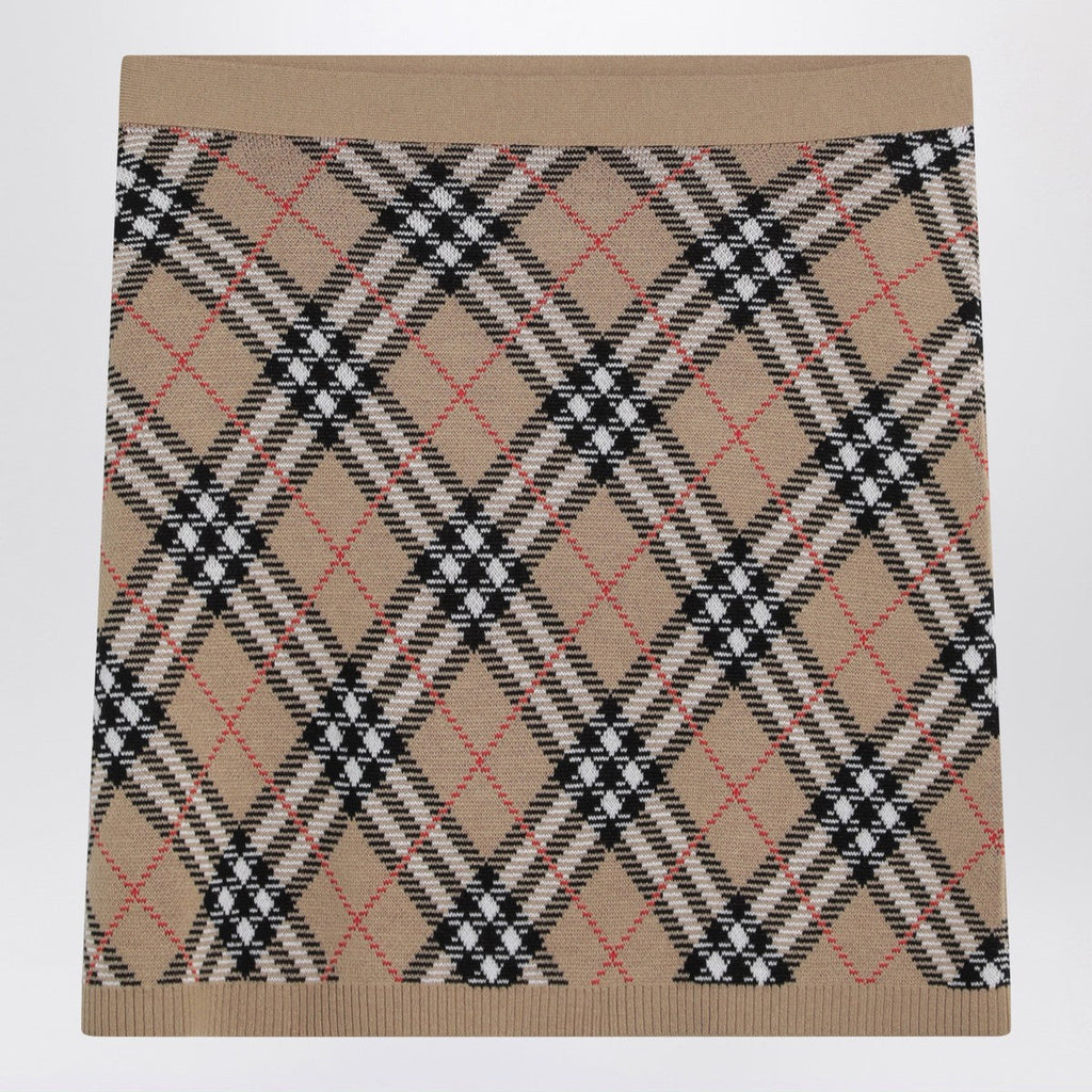 Burberry Burberry Wool and mohair blend check mini skirt