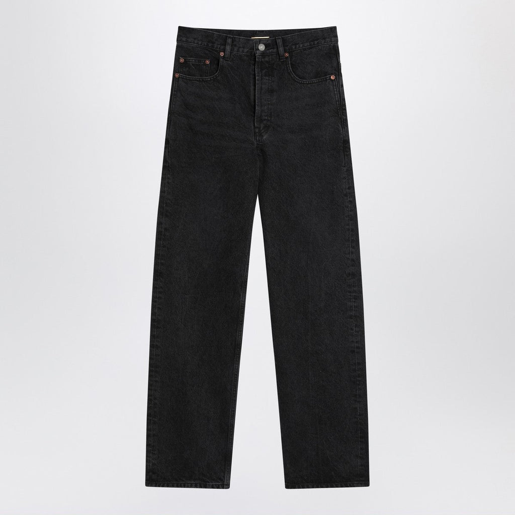 Saint Laurent Saint Laurent Black Carrot-Fit jeans with a washed effect