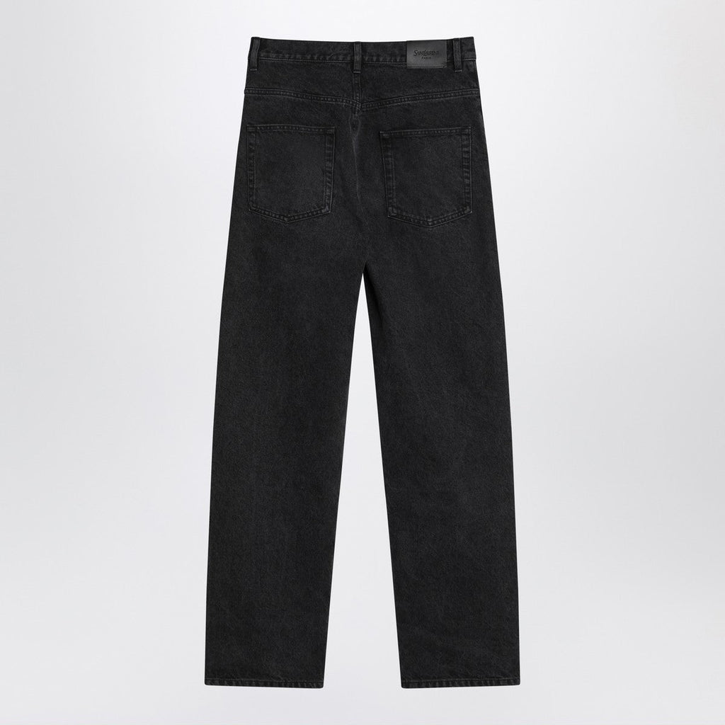 Saint Laurent Saint Laurent Black Carrot-Fit jeans with a washed effect