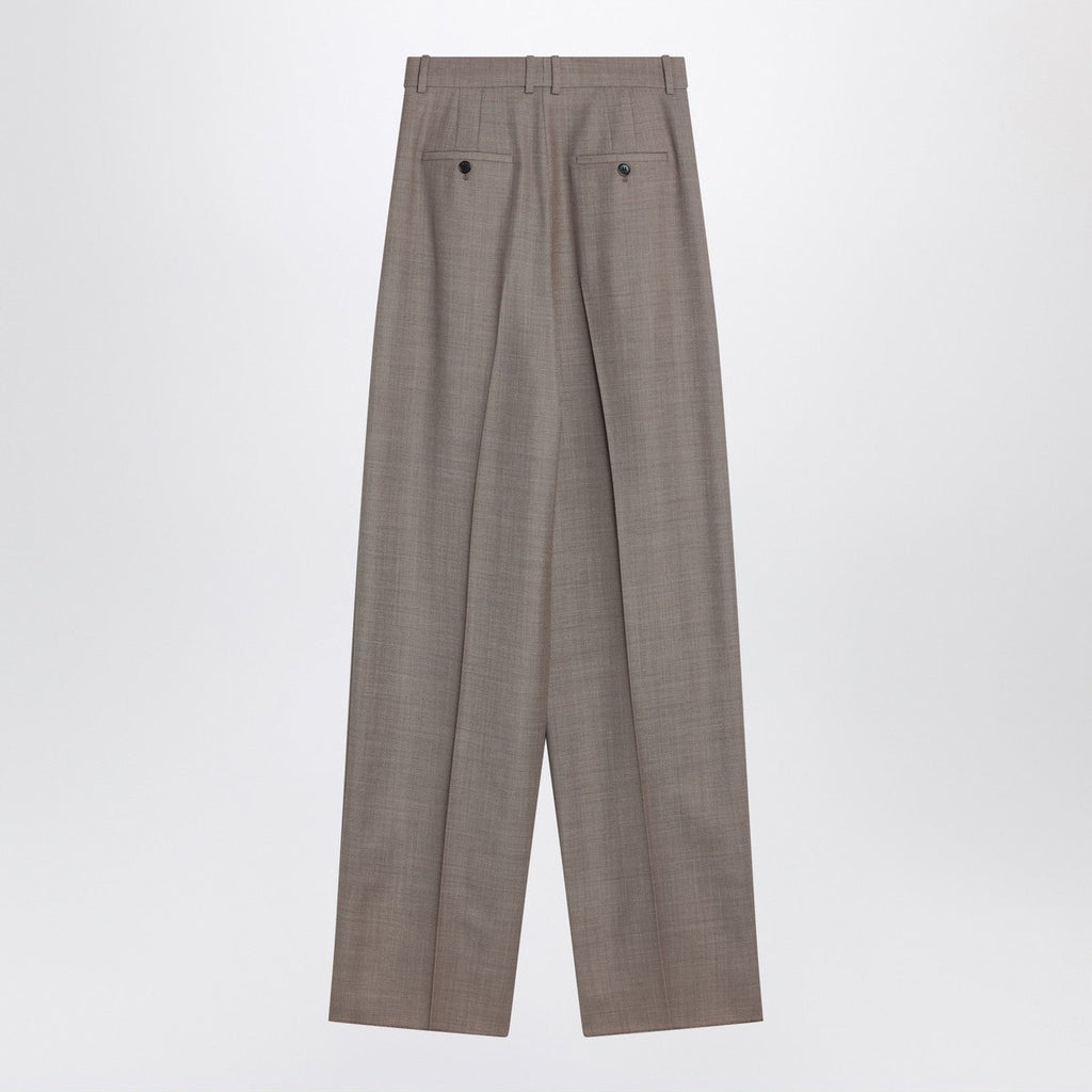 Saint Laurent Saint Laurent Wide taupe beige wool trousers