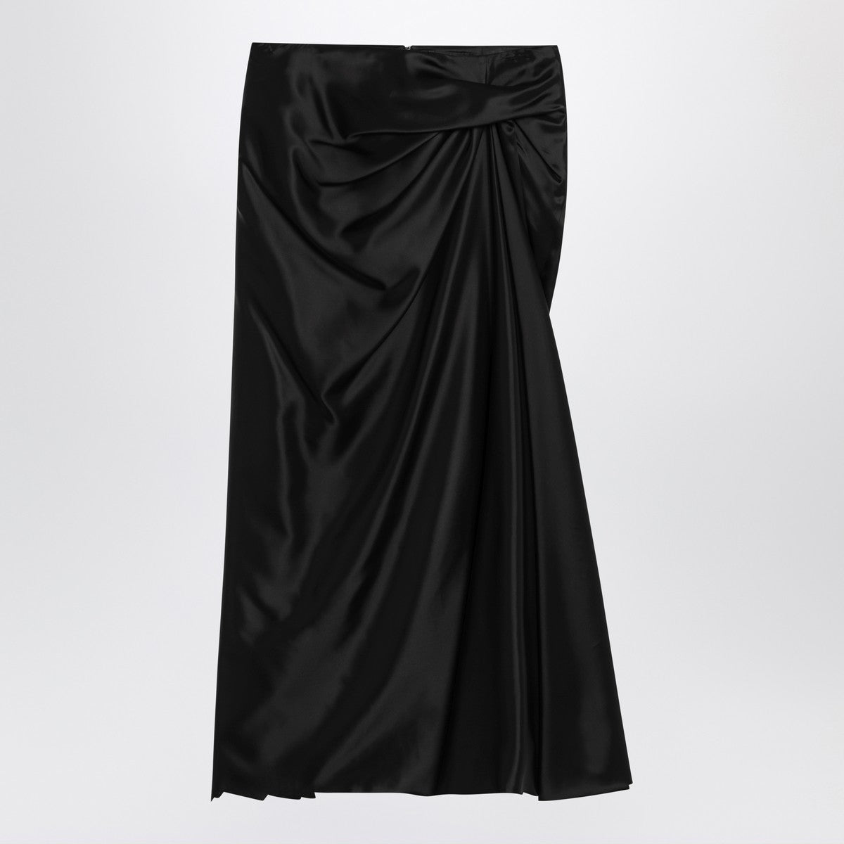 Balenciaga Balenciaga Draped black skirt in cupro twill