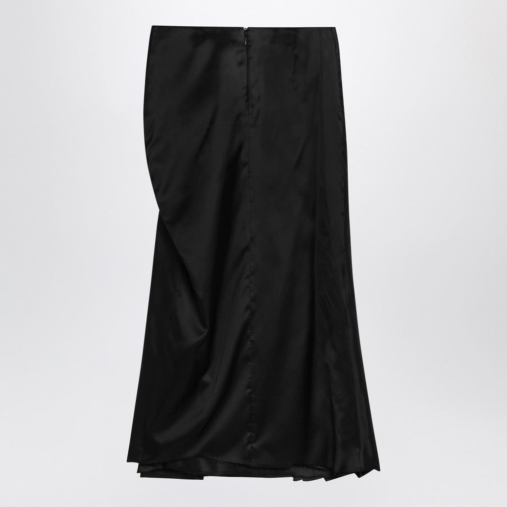 Balenciaga Balenciaga Draped black skirt in cupro twill