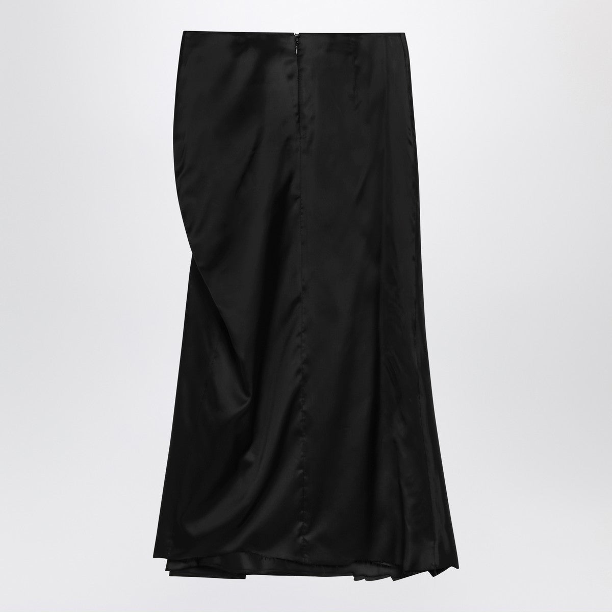 Balenciaga Balenciaga Draped black skirt in cupro twill
