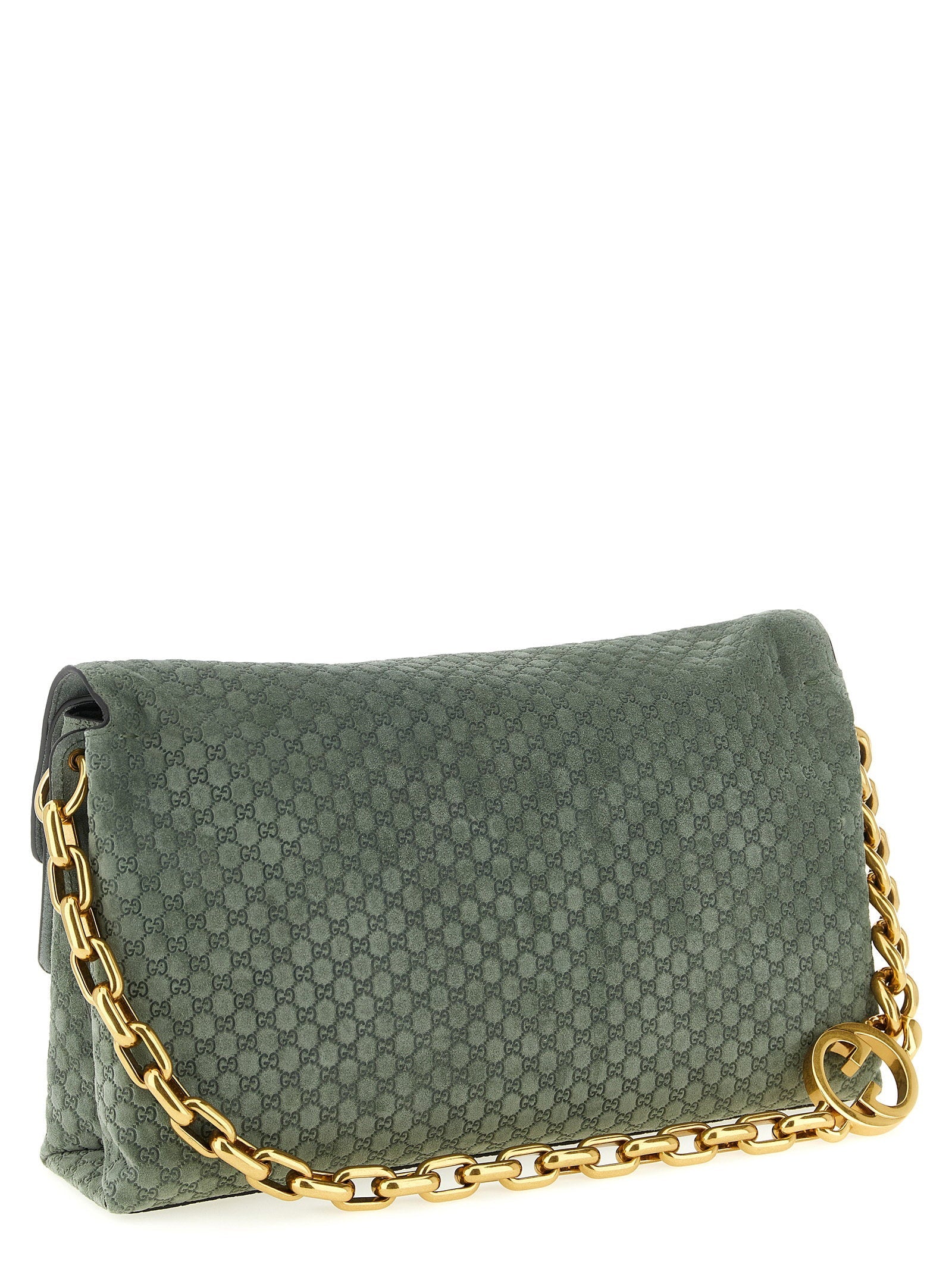 Gucci Gucci Gg Large Suede Shoulder Bag