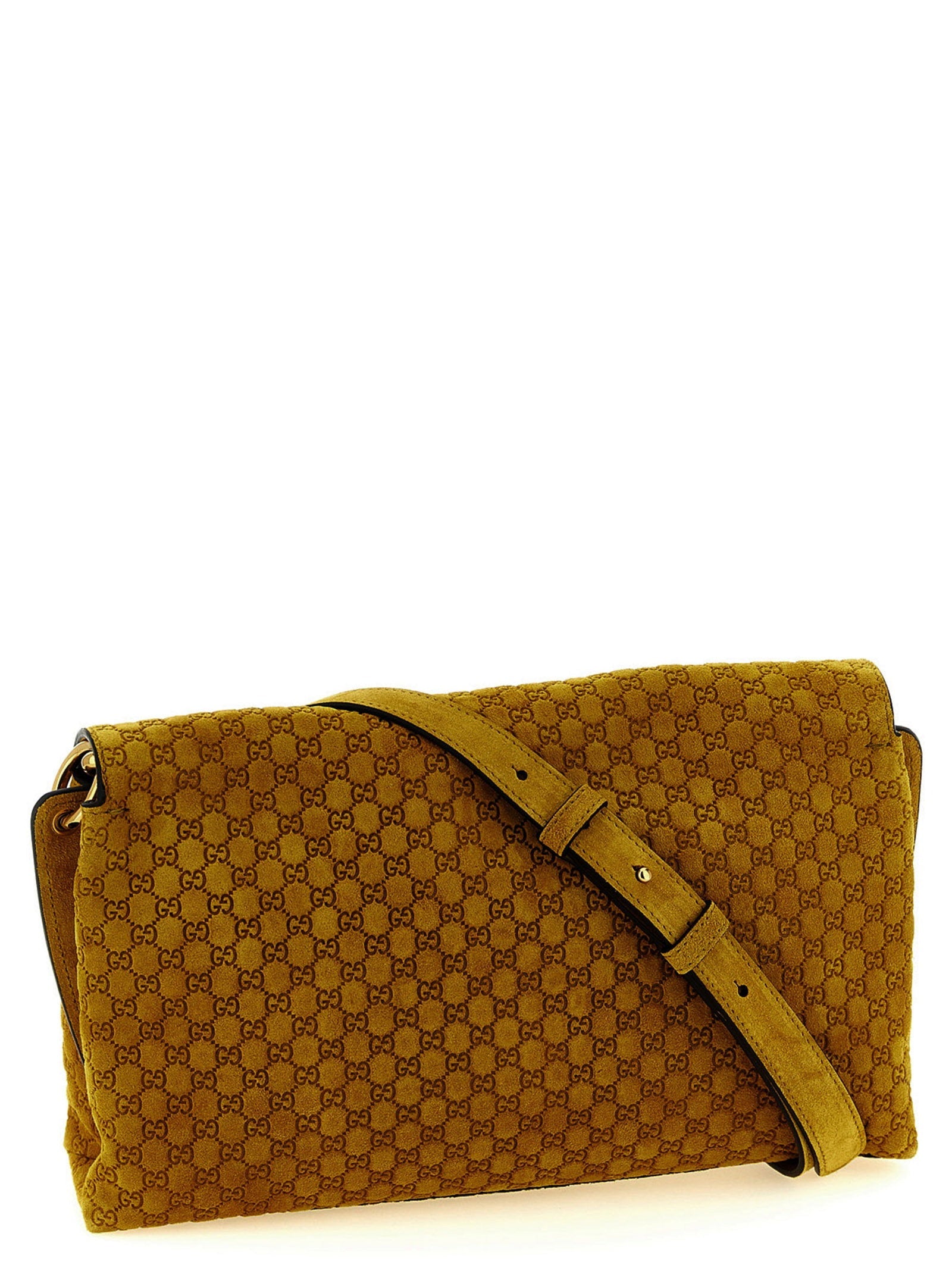 Gucci Gucci Gg Medium Suede Shoulder Bag