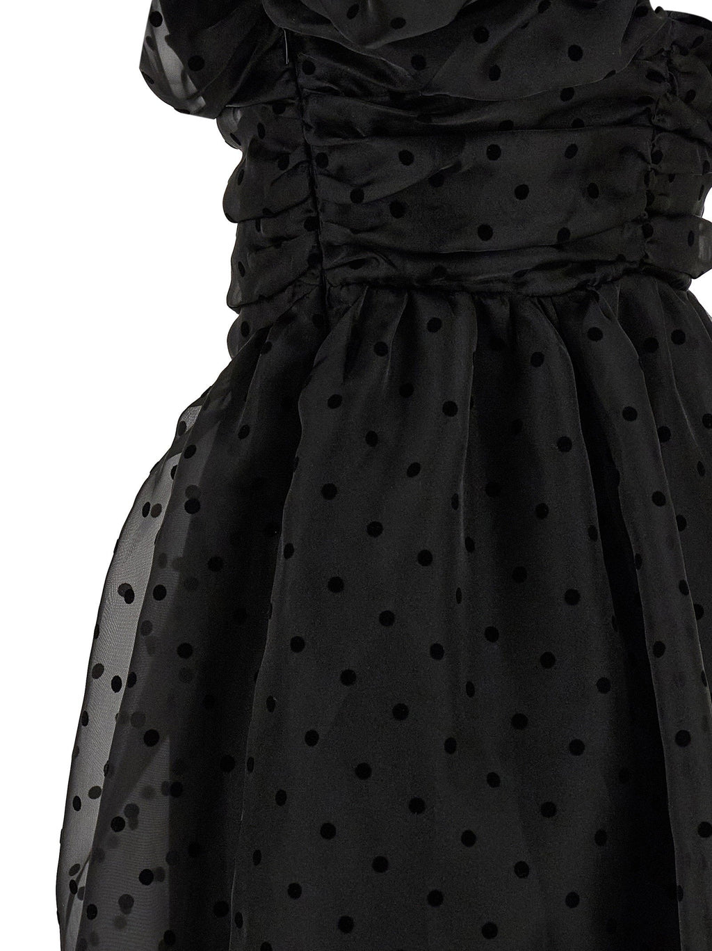 Ganni Ganni Black Organza Ruched Dress