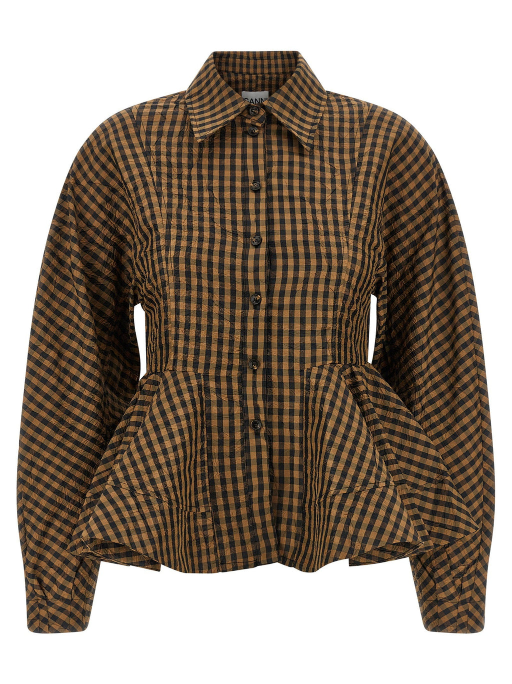 Ganni Ganni Crinckled Taffetà Blouse