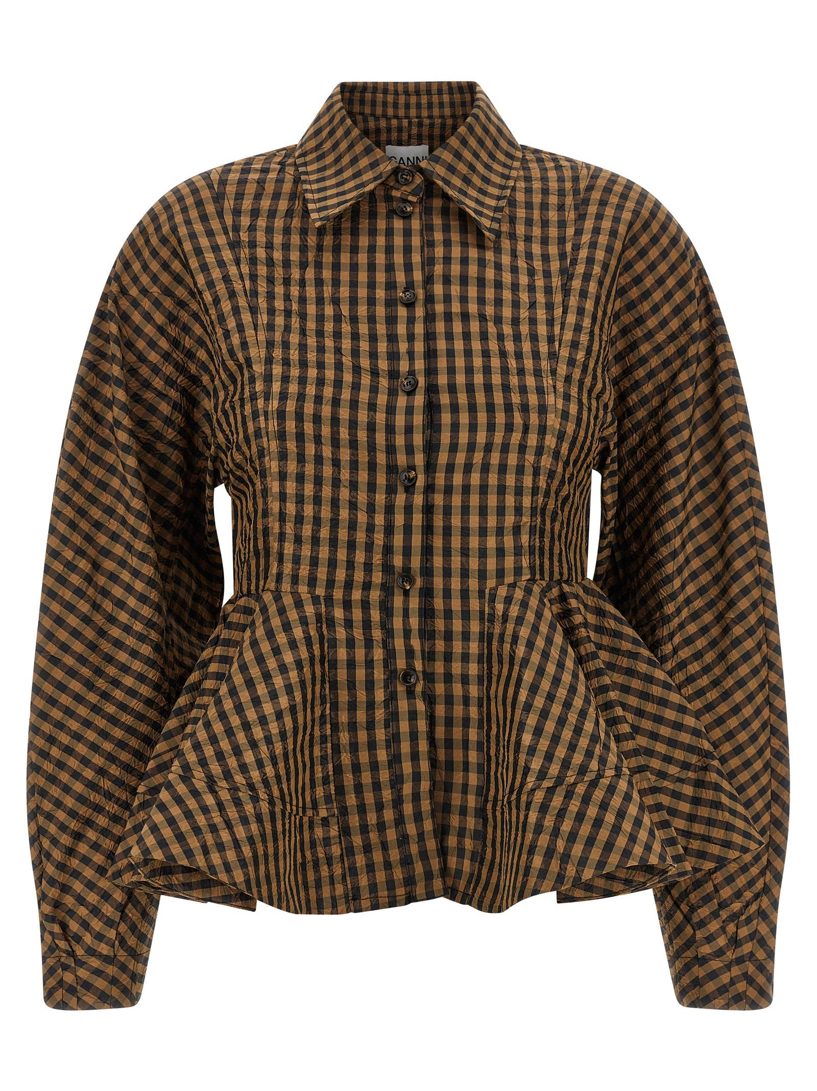 Ganni Ganni Crinckled Taffetà Blouse