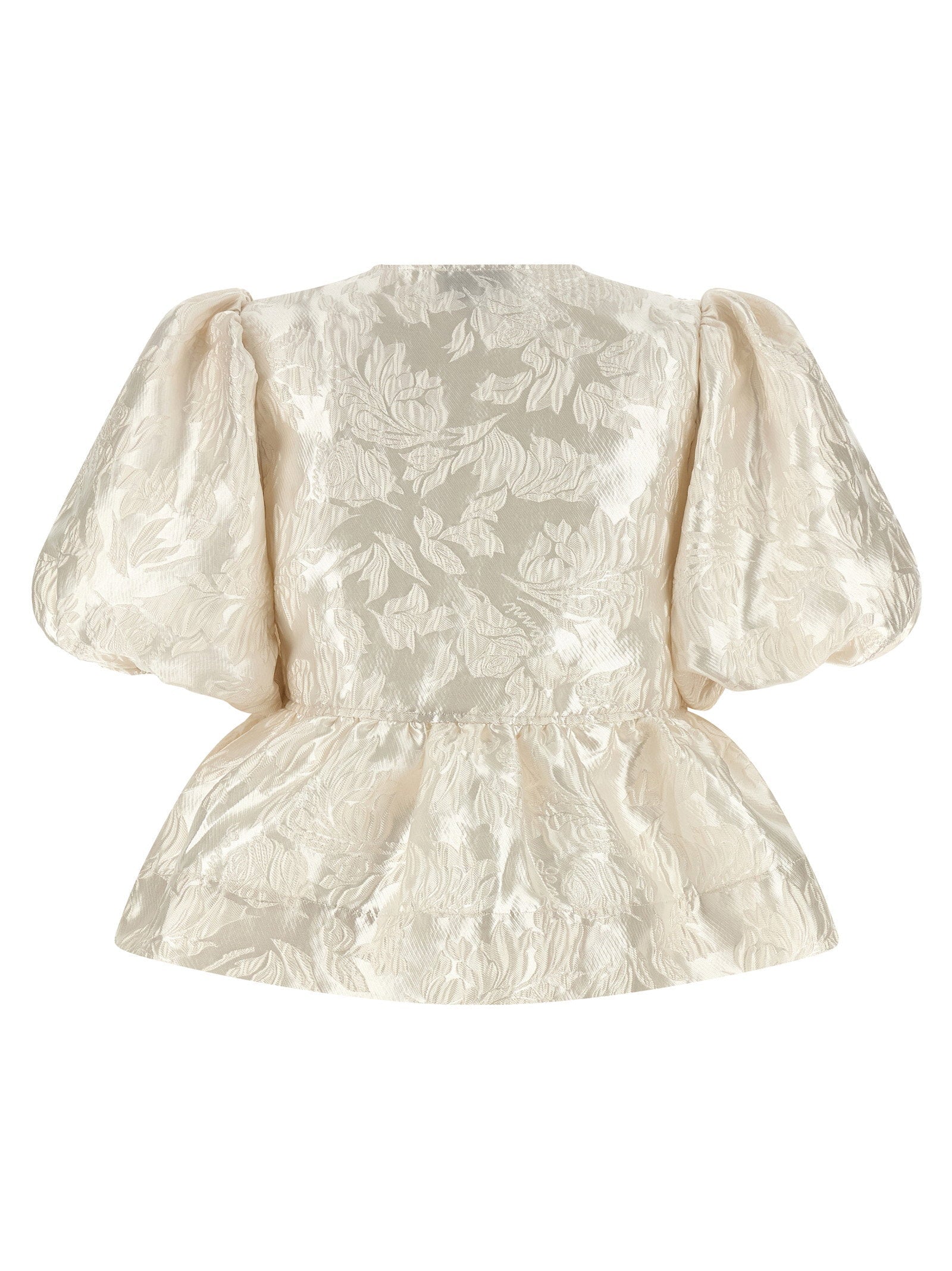 Ganni Ganni Satin Peplum Blouse