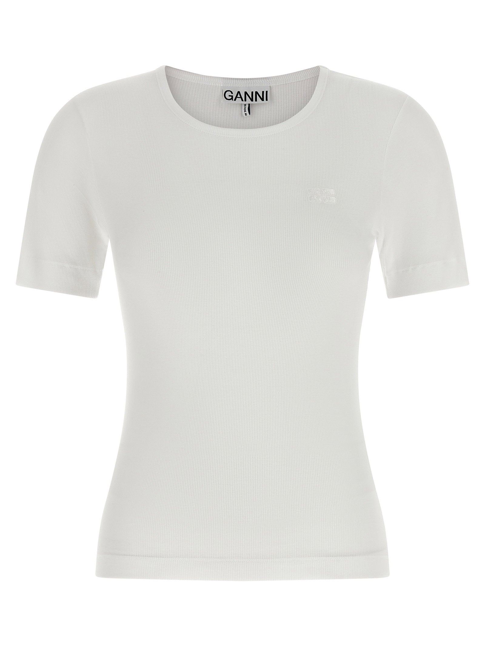 Ganni Ganni Logo Embroidery T-shirt